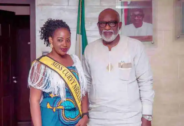 Ondo Governor, Akeredolu, Receives Miss Curvy Nigeria Tourism Queen (Photos)